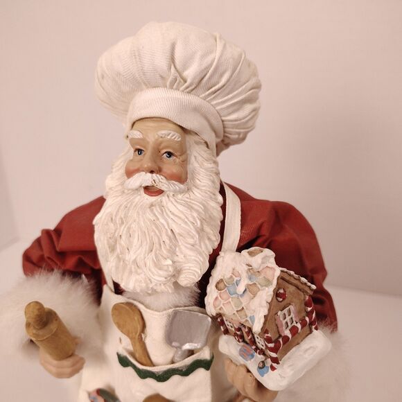 Vintage Chef Baker Santa Figurine 11” Gingerbread House Christmas Decor - Picture 3 of 10